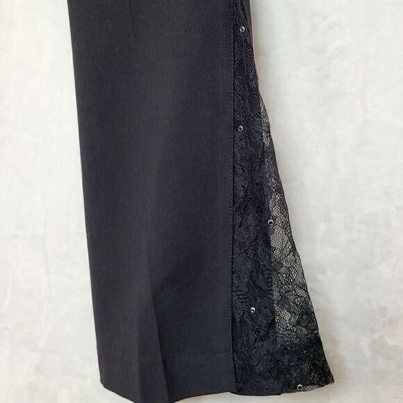 Sandro Lace Trim Black Trouser Pants - Picture 10 of 11